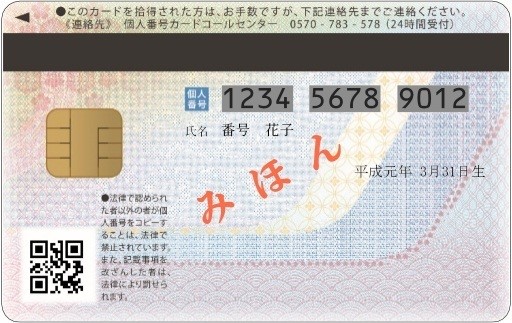 マイナンバーカード（裏面）